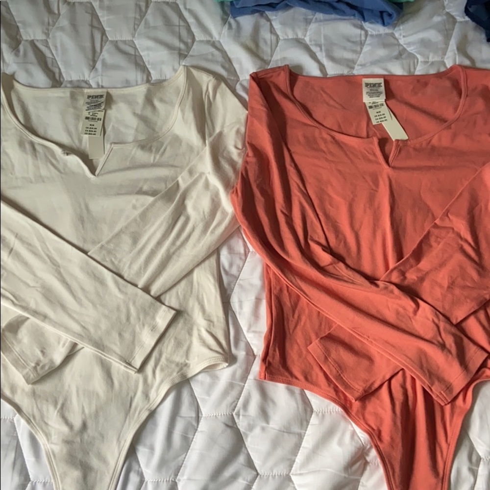 Lot of 2 PINK Victoria’s Secret bodysuit